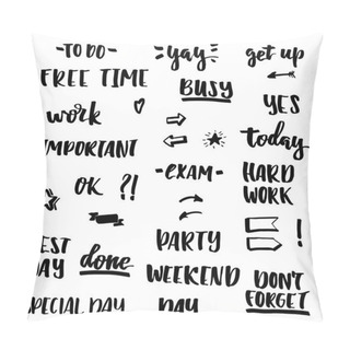 Personality  Planner Set Lettering Pillow Covers