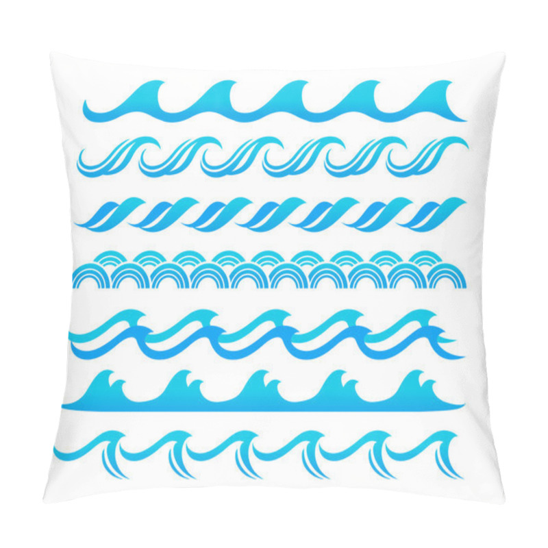 Personality  Water waves design elements vector set pillow covers