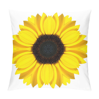 Personality  Mandala Sunflower Flower Kaleidoscope Isolated On White Pillow Covers