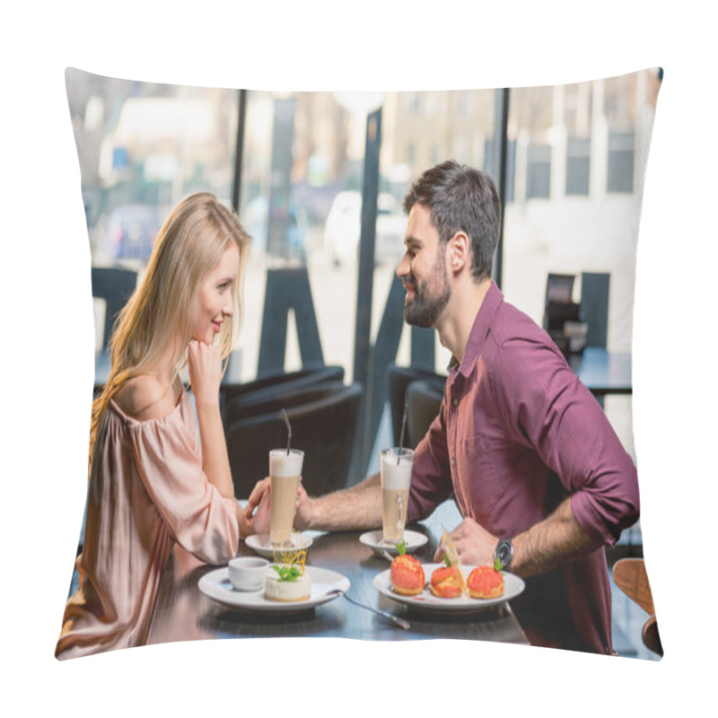 Personality  Couple In Love Having Lunch Pillow Covers