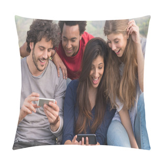 Personality  Happy Friends With Cellphone Pillow Covers