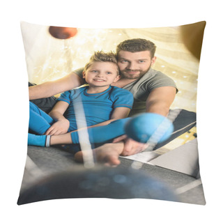 Personality Father And Son In Blanket Fort  Pillow Covers
