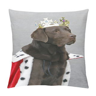 Personality  Chocolate Labrador Dressed As King Pillow Covers
