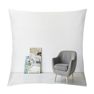 Personality  Comfortable Armchair Near Paintings In Living Room  Pillow Covers