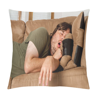 Personality  Man Taking A Quick Nap On The Couch Pillow Covers