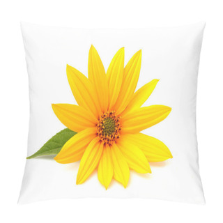 Personality  Flower Jerusalem Artichoke Isolated On White Background. Pillow Covers