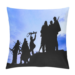 Personality  Silhouette Of Statue Soldiers Marching To War At The Monument To The Heroic Defenders Of Leningrad Pillow Covers