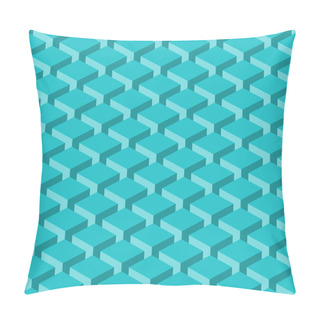 Personality  Seamless Pattern With 3-D Effect Cubes In Perspective. Retro Vintage Abstract Background. Design Graphic Element Saved As A Vector Illustration Pillow Covers