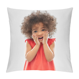 Personality  Surprised Or Scared Little African American Girl Pillow Covers