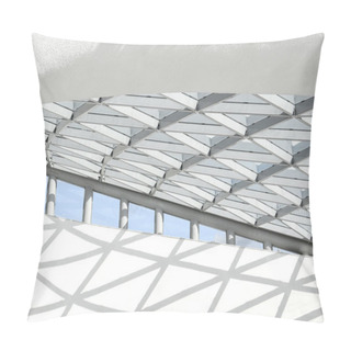 Personality  Part Of The Architectural Structure Consisting Of A Metal Structure In The Form Of Rhombuses. Pillow Covers