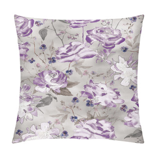 Personality  Hand Painted Watercolor Flowers Repeatable Composition Pillow Covers