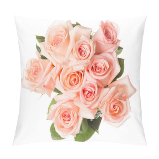 Personality  Pink Roses On A White Background Pillow Covers