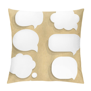 Personality  Cardboard Structure With White Paper Speech Bubble Pillow Covers