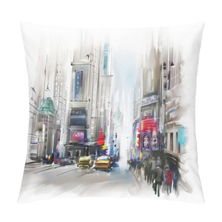 Personality  Illustration Of City Street.  Pillow Covers