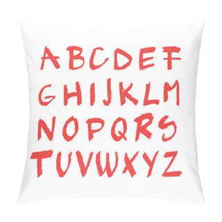 Personality  Hand Drawn Red Chalck Alphabet Pillow Covers