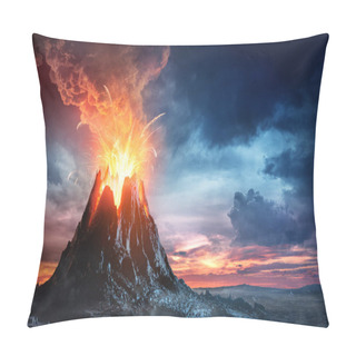 Personality  Volcanic Mountain In Eruption Pillow Covers