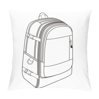 Personality  Backpack Fashion Flat Sketch Design Pillow Covers