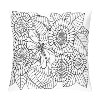 Personality  Vector Floral Carpet And Dragonfly Pillow Covers