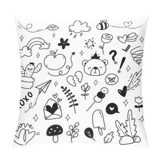 Personality  Hand Drawn Abstract Scribble Doodles Pillow Covers