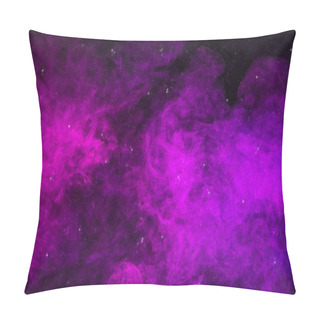 Personality  Pink And Purple Smoke On Black Background As Universe With Stars  Pillow Covers