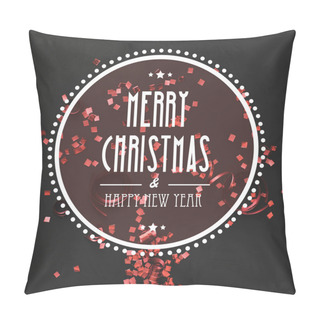 Personality  Christmas Greeting With Red Confetti  Pillow Covers