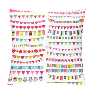 Personality  Colorful Flags, Bunting And Garland Set Pillow Covers