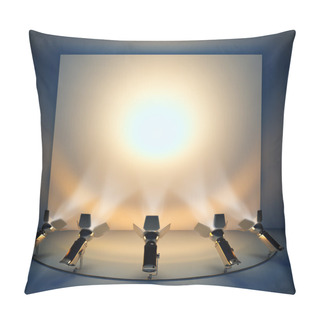 Personality  Empty Background With Stage Spotlight. Pillow Covers