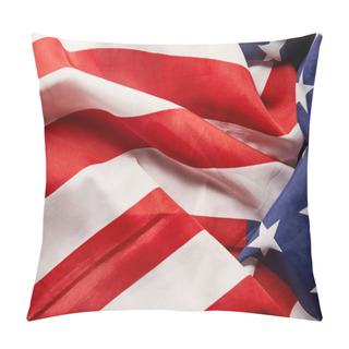 Personality  Close Up View Of Crumpled National American Flag  Pillow Covers