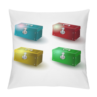 Personality  Set Of Colored Chests, Vector Illustration Pillow Covers