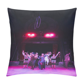 Personality  KYIV, UKRAINE - NOVEMBER 1, 2019: Artists Waving Hands On Circus Arena Pillow Covers