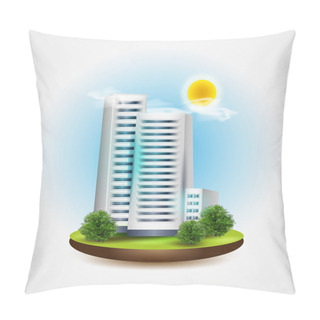 Personality  Building Icon,  Vector Illustration  Pillow Covers