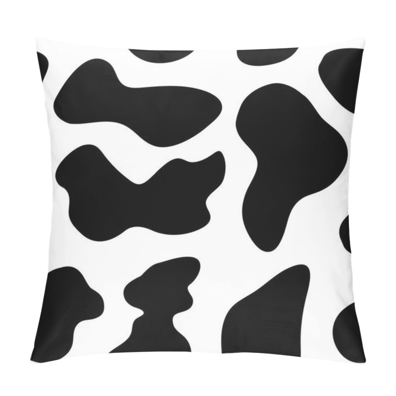 Personality  Seamless background of black and white cow pattern. Cow spots pillow covers