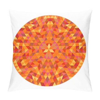 Personality  Circular Geometrical Triangle Mandala Design - Symmetric Vector Pattern Art From Color Triangles Pillow Covers
