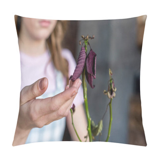 Personality  Woman Touching Plant Pillow Covers