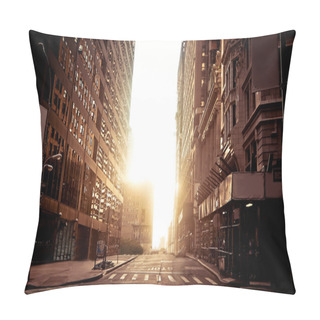 Personality  Absolutely Empty Street In New York Early Morning Pillow Covers