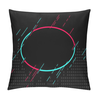 Personality  Abstract Glitch TikTok Background. Vector Illustration. Abstract Background. Light. Futuristic Blue Red Vector Black Background Contrast Color Border Digital Dynamic Elegant. TikTok, Tik Tok Pillow Covers