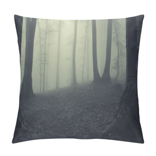 Personality  Fog In A Dark Mysterious Forest Pillow Covers