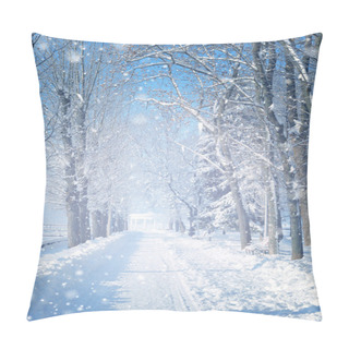 Personality  Beautiful Winter Landscape With Snow Covered Trees Pillow Covers