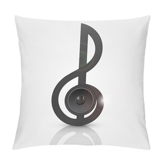 Personality  Vector Abstract Treble Clef With Speaker. Pillow Covers