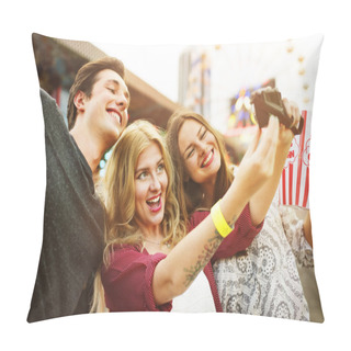 Personality  Friends Have Fun In Amusement Park Pillow Covers