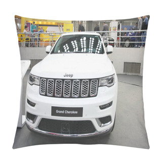 Personality  BELGRADE,SERBIA-MARCH 27,2018: Jeep Grand Cherokee At DDOR BG Car Show 06  Pillow Covers