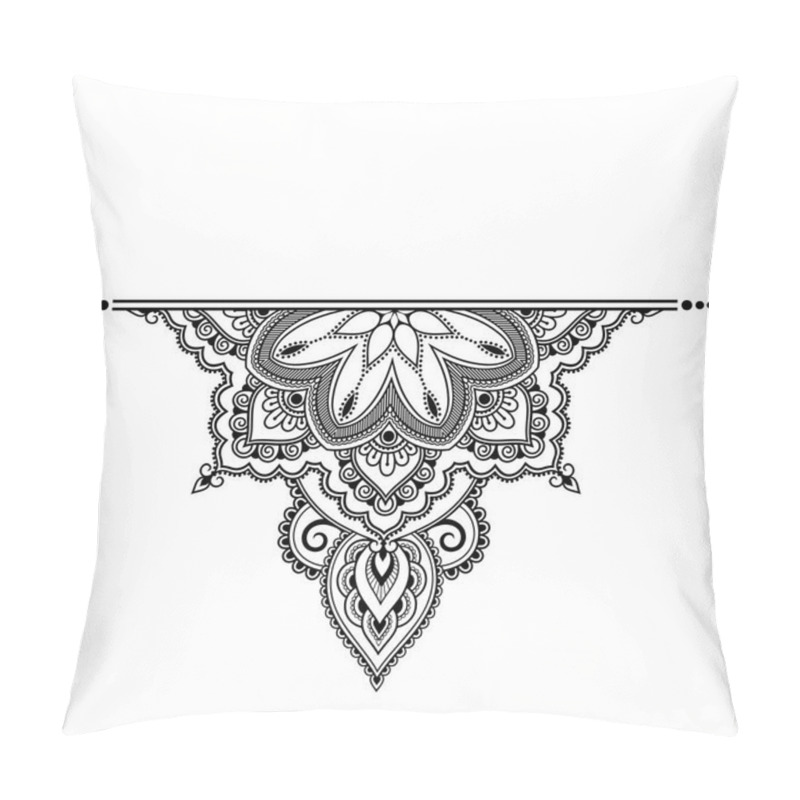 Personality  Mehndi mandala pattern for Henna drawing and tattoo. Decoration in ethnic oriental, Indian style. pillow covers
