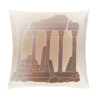 Personality  Graphic Ruined Ancient Architecture Pillow Covers