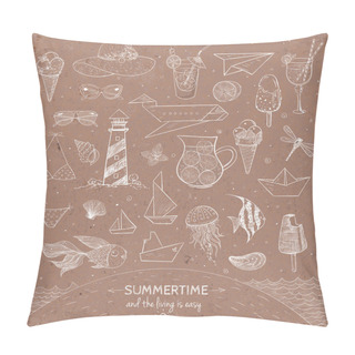Personality  Sketches Of Summer Elements Pillow Covers