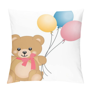 Personality  Cute Teddy Bear Flying Balloons Pillow Covers