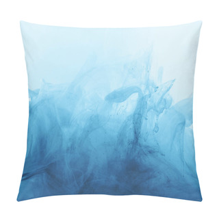 Personality  Full Frame Image Of Mixing Of Bright Pale Blue And Blue Ink Splashes In Water Pillow Covers