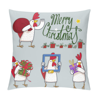 Personality  Cute Roosters Set Pillow Covers