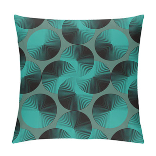 Personality  Optical Illusion, Seamless Pattern Of Linear Circles. Pillow Covers