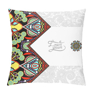 Personality  Unusual Floral Ornamental Template With Place For Your Text, Ori Pillow Covers