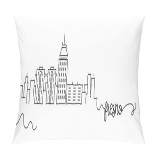 Personality  Fresno City Skyline Doodle Sign Pillow Covers